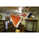 A vintage painted model of Concorde, 143cm long.