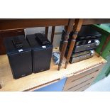 Two Sony CMT-MX550i Micro Hi-Fi systems; together with a Sony DVP-SR 760H cd/dvd player; a pair of