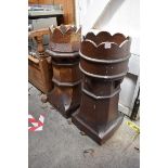 Two old salt glazed chimney pots, largest 81cm high.