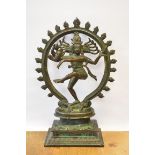 A good antique Indian bronze figure of Shiva Nataraja, possibly 17th century, 26.5cm high, on