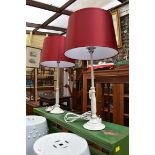 A pair of modern table lamps, total height 60.5cm.