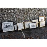 Eight various framed architectural prints. This lot can only be collected on Saturday 5th