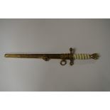 A World War II German Kriegsmarine officer's dagger and brass sheath, by Eickhorn Solingen, with