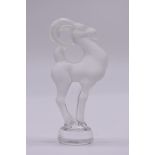 A Lalique frosted glass mountain goat, 8cm high.