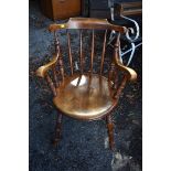 A stained beech stickback chair. This lot can only be collected on Saturday 5th September (10-2pm)