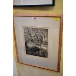 Felicity Fisher, 'The Wintery Garden', signed in pencil and dated '68, etching, 24.5 x 20cm.