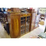 A mahogany and inlaid inverted breakfront side cabinet, 169.5cm wide.