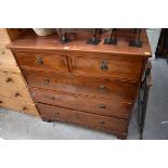 A late 19th century mahogany chest of drawers, 106cm wide.