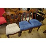 A set of four Victorian mahogany dining chairs, by 'James Riley, Manchester', stamped.