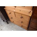 A 19th century pine chest of drawers, 91cm wide.