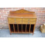 An Edwardian inlaid mahogany music cabinet. This lot can only be collected on Saturday 5th September