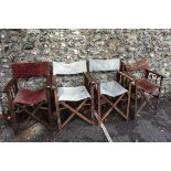 Four old director's style chairs. This lot can only be collected on Saturday 5th September (10-2pm)