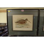 After B Fawcett, game birds, a set of four, colour engraving, 23 x 29cm.