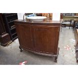 An early 20th century mahogany bowfront side cabinet, 122cm wide.