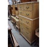 A 1950s pale burr wood veneered bedroom suite, comprising: a mirror back dressing table, 103cm wide;