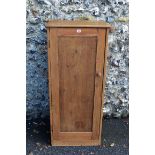 A pine and other wood pillar cabinet, having shelved interior, 54cm wide x 123cm high; together with