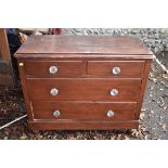 A Victorian painted pine chest of four drawers, 101cm wide. This lot can only be collected on