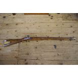 A reproduction Napoleonic British Army Baker .625 flintlock rifle, no touch hole, suitable for