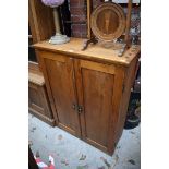 An old pine two door side cupboard, 80cm wide.