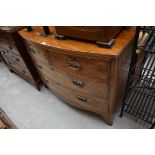 A George III mahogany bowfront chest of drawers, 108cm wide.