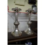 A large pair of electroplated ecclesiastical style candlesticks, 43cm high.