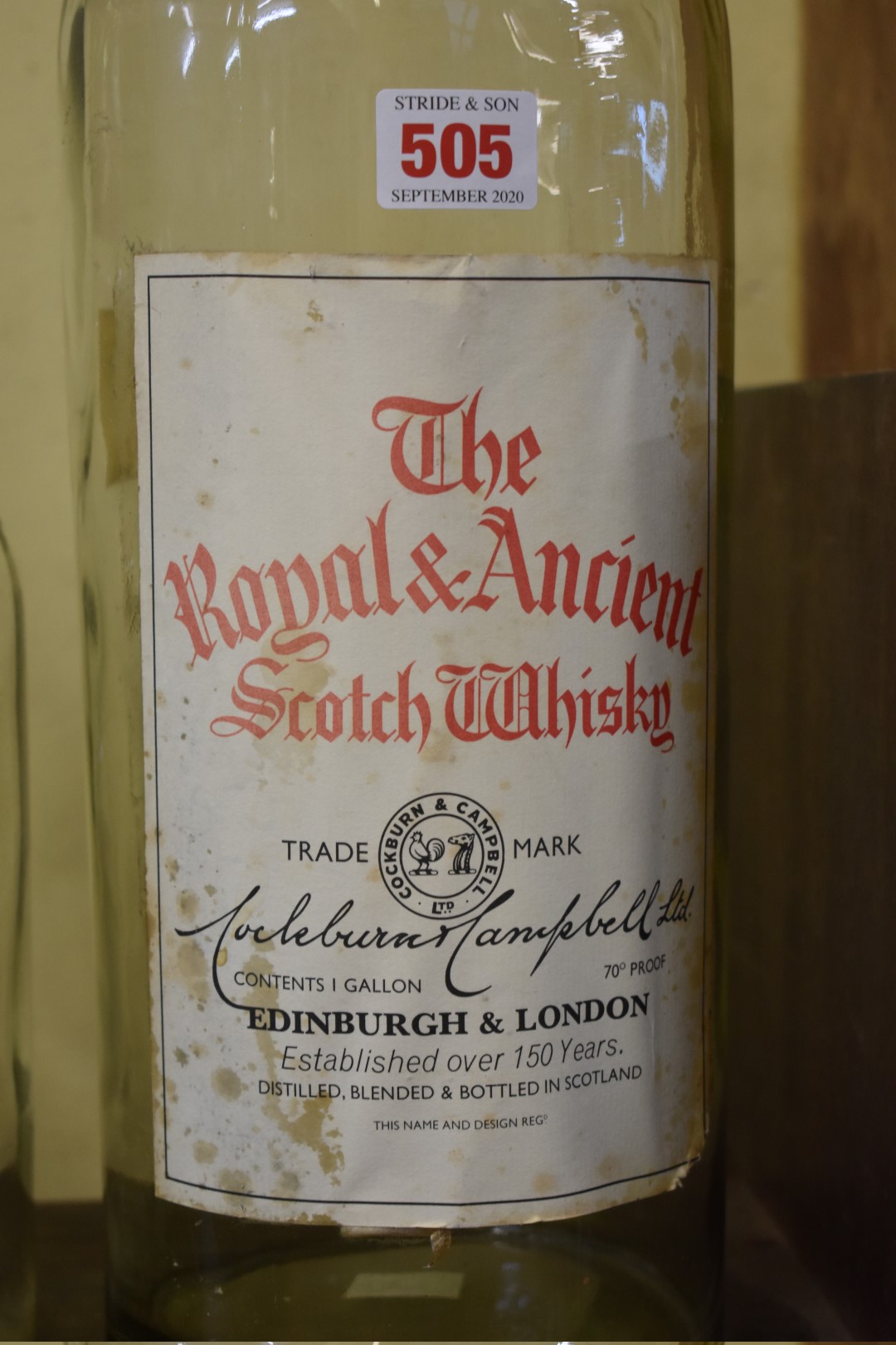 Two large empty whisky bottles; comprising: an old 1 gallon The Royal and Ancient Scotch Whisky; and - Image 3 of 3