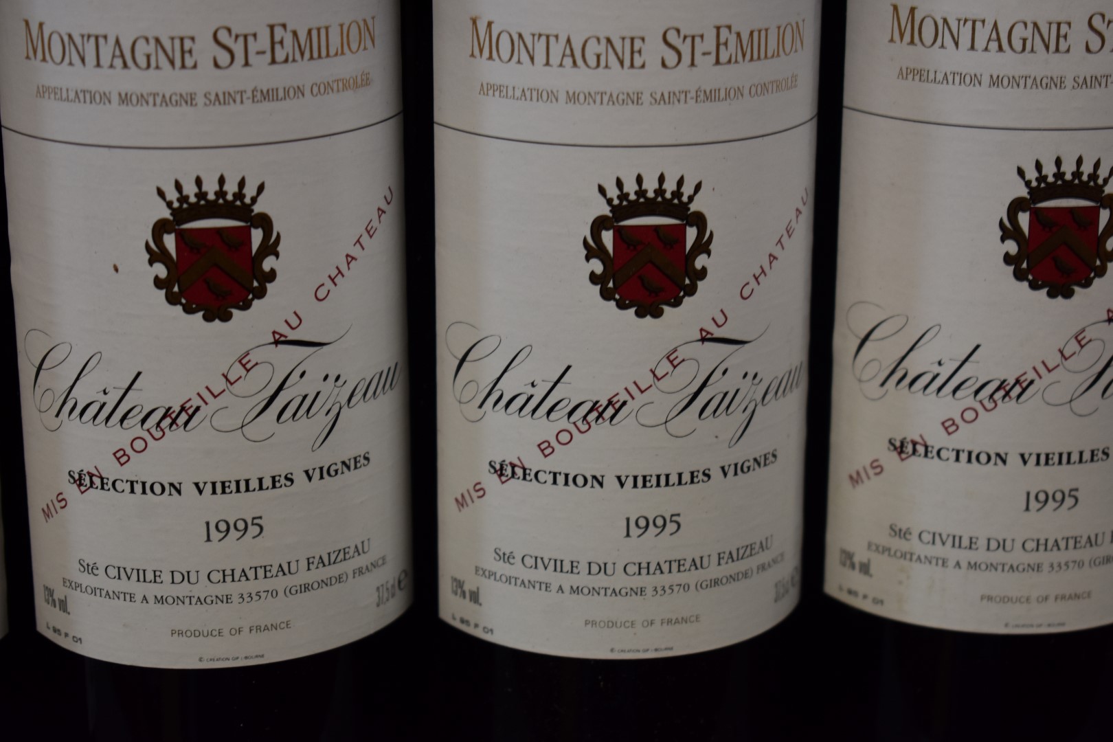 Six 37.5cl bottles of Chateau Faizeau-Vieilles Vignes, 1995, Montagne St Emilion. (6) - Image 2 of 3