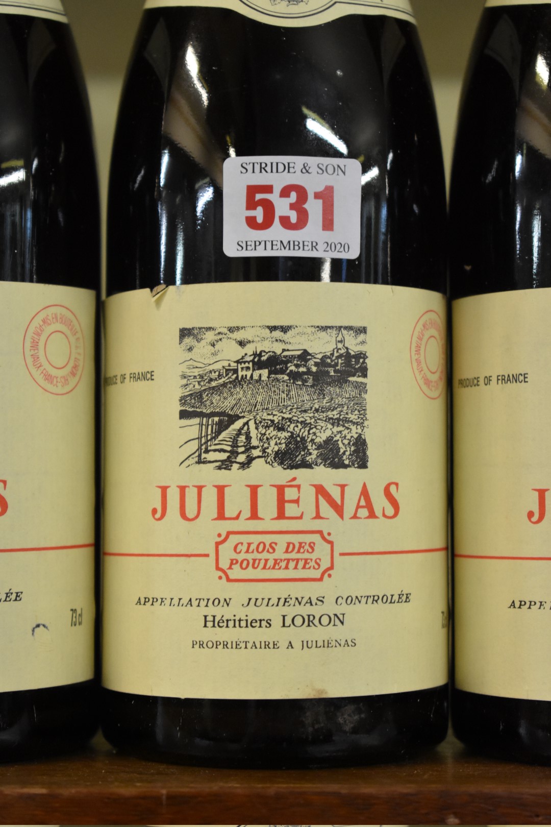 Three 75cl bottles of Julienas Clos des Poulettes, 1976, Ets Loron. (3) - Image 2 of 3