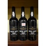 Three 75cl bottles of Churchill's Agua Alta 1987 vintage port. (3)