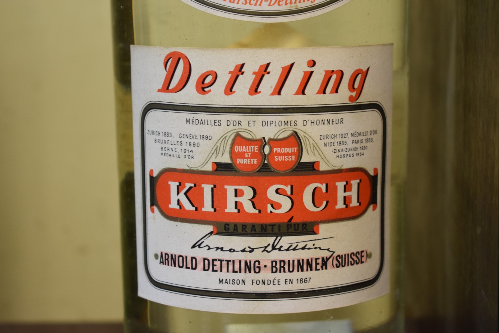 A large old bottle of Dettling Kirsch, probably 1960s bottling. - Image 2 of 4