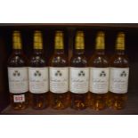 Six 37.5cl bottles of Chateau Liot, 1998, Sauternes. (6)