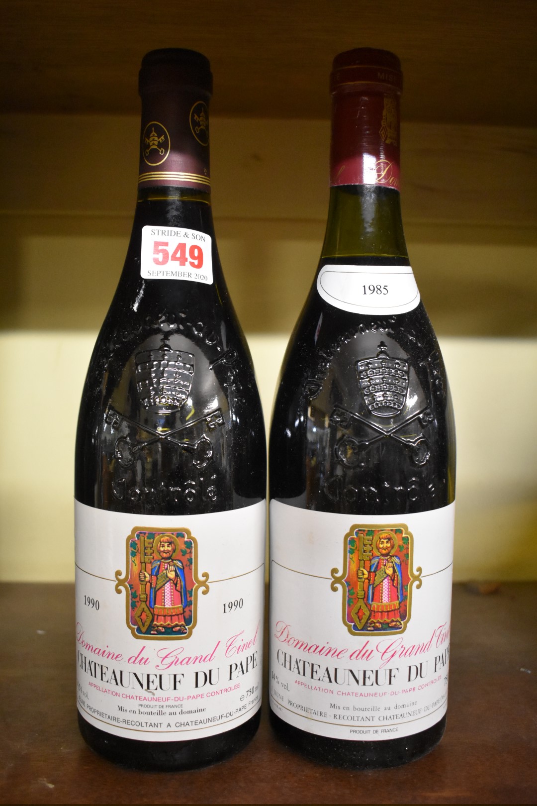 Two 75cl bottles of Chateauneuf du Pape, 1985 & 1990, Domaine du Grand Tinel. (2)