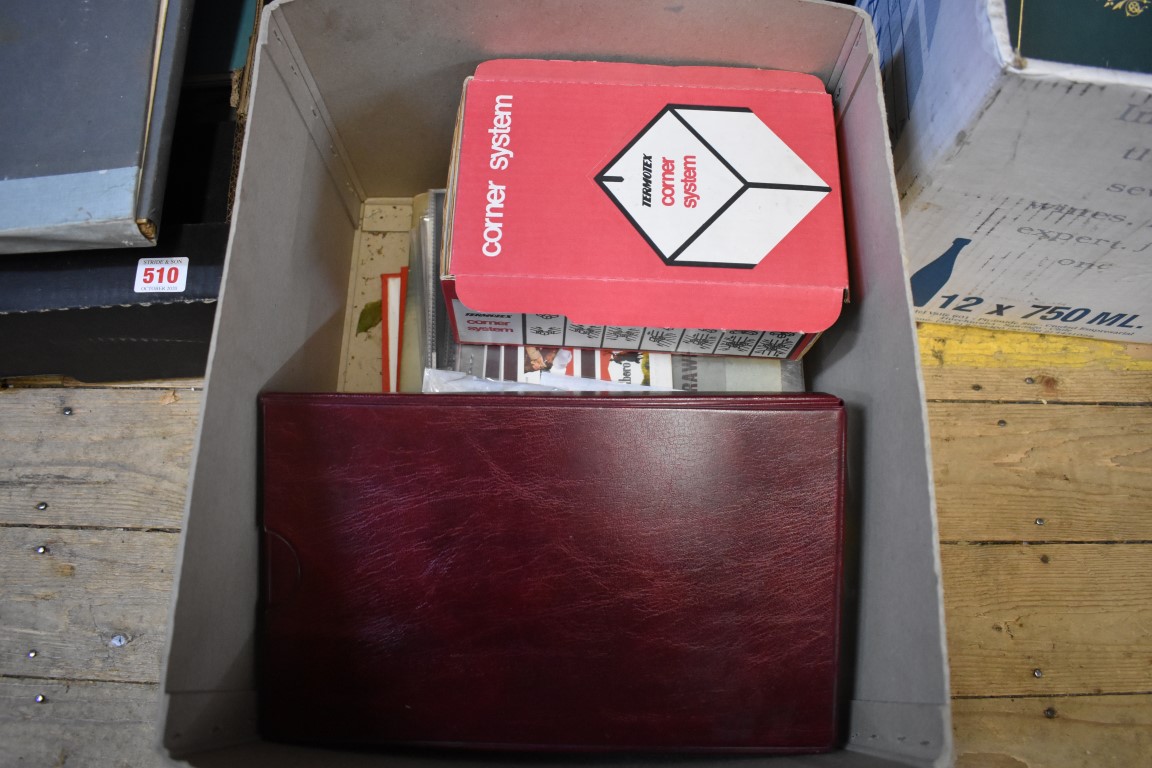 MATCHBOX LABELS, TRADE CARDS, ETC: quantity in box inc. album of Typhoo Tea cards, various cigarette