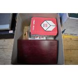 MATCHBOX LABELS, TRADE CARDS, ETC: quantity in box inc. album of Typhoo Tea cards, various cigarette