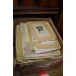 PRINTS, MAPS & ENGRAVINGS: a large quantity in one box. (Large box)