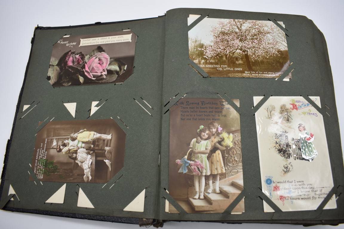 POSTCARDS: a quantity in album, largely earlier 20thc novelty and greetings types. (An album) - Image 3 of 4