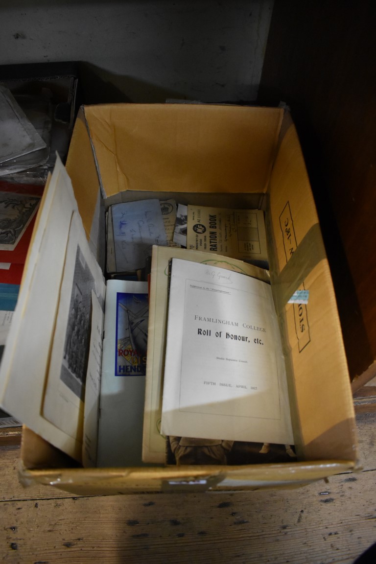 MILITARY EPHEMERA: a quantity in box, largely World War II period printed matter inc. 'Memorandum on