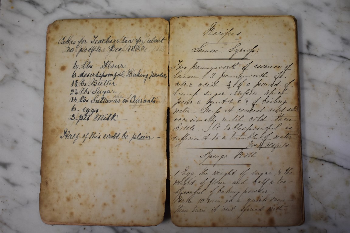 COOKERY MANUSCRIPT: late 19thc volume of manuscript of cookery receipts, 12mo, spine partially - Image 4 of 6