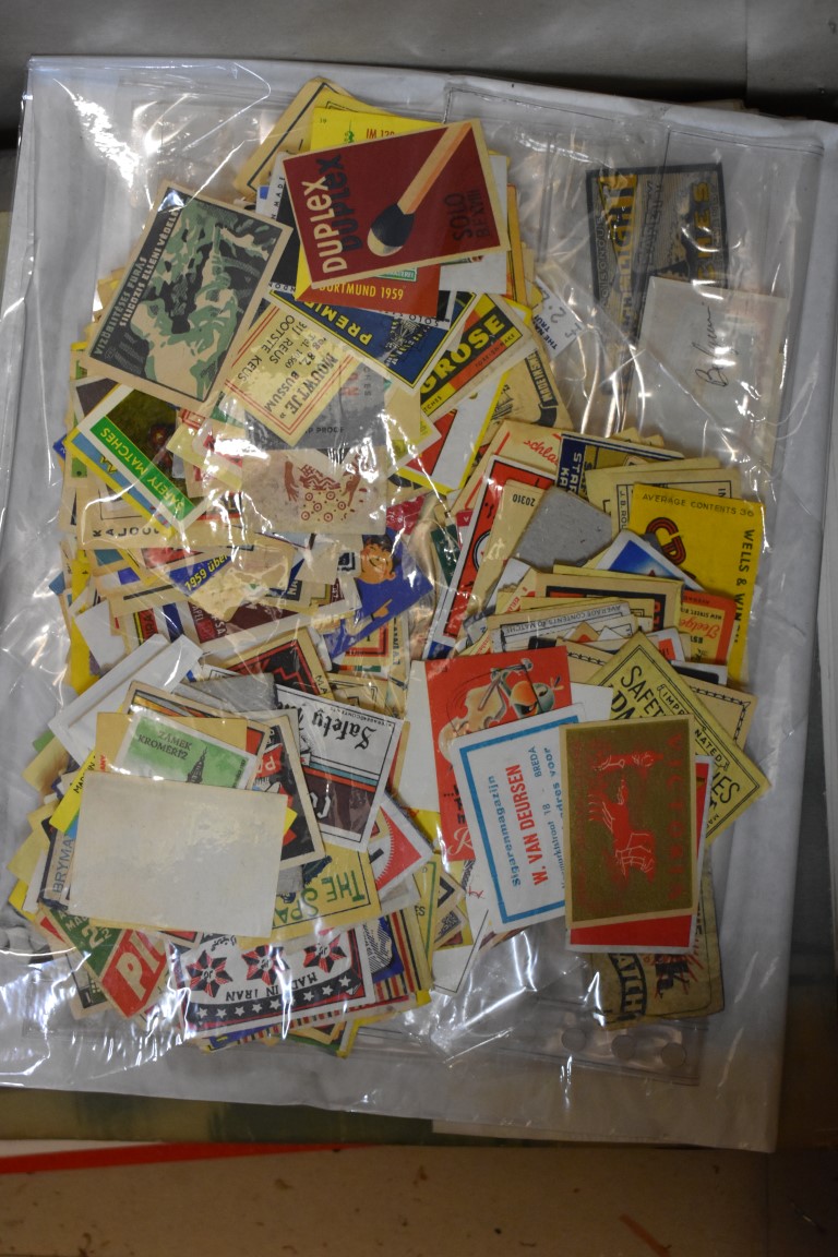 MATCHBOX LABELS, TRADE CARDS, ETC: quantity in box inc. album of Typhoo Tea cards, various cigarette - Image 2 of 4