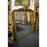 A large and impressive 19th century gilt overmantel mirror, 164.5 x 138cm.