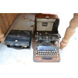 A Hammond 'Multiplex' typewriter, in oak box; together with a Corona typewriter, cased.