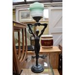 After Demetre Chiparus, a bronzed 'Starfish Dancer' table lamp, height excluding fitting 50cm.