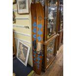 A pair of vintage plywood water skis.