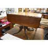 A George IV mahogany pedestal Pembroke table, 107cm wide.