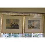 Sidney Cardew, 'Old Tugboats, Ipswich'; 'Evening Light, Maldon', a pair, each signed, watercolour,