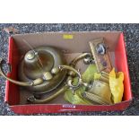 A brass rise and fall light fitting.This lot can only be collected on Saturday 10th October (10-2pm)