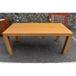 A modern oak dining table, 181cm long x 86cm wide. This lot can only be collected on Saturday 10th