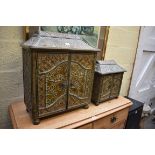 A graduated pair of reproduction chinoiserie table cabinets, largest 49cm wide.