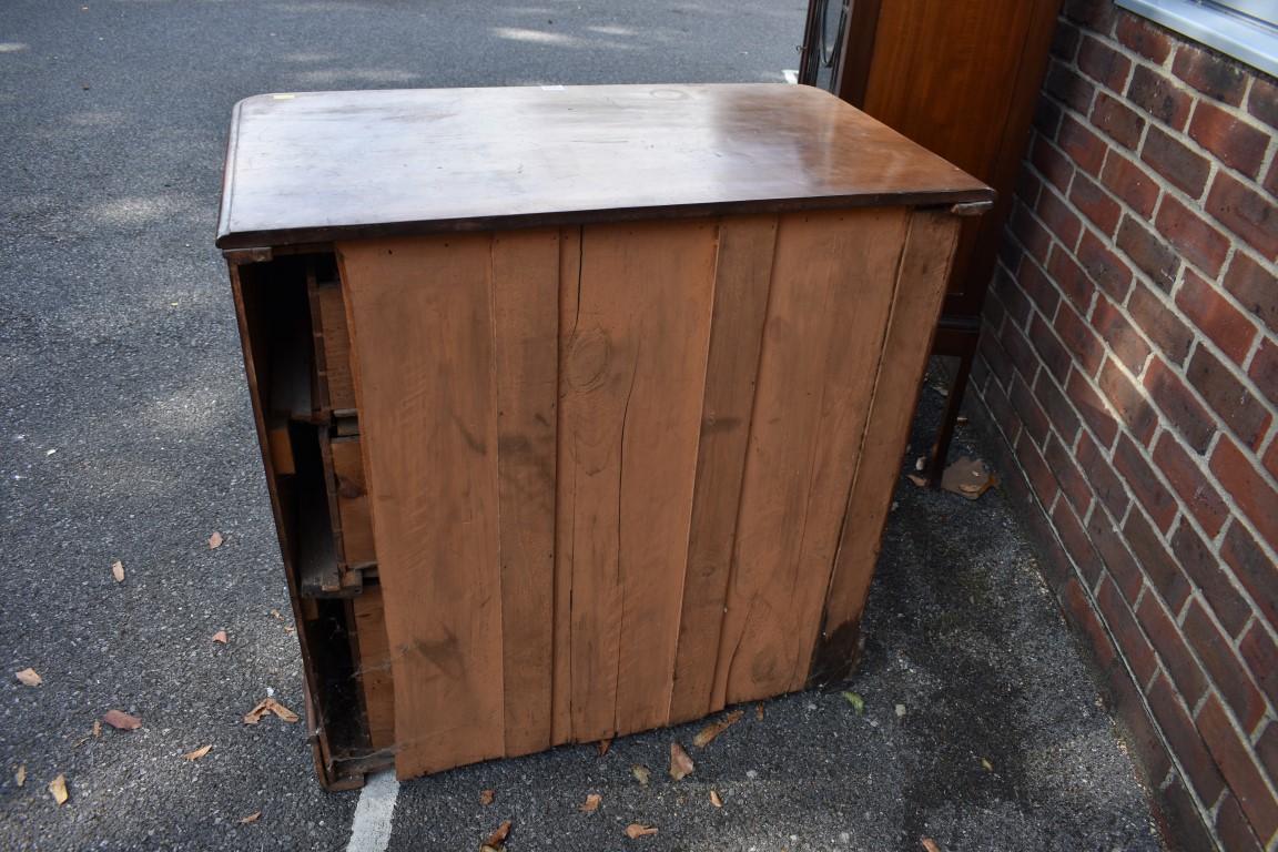 An antique mahogany chest of two short and two long drawers, 88cm wide. This lot can only be - Image 4 of 5