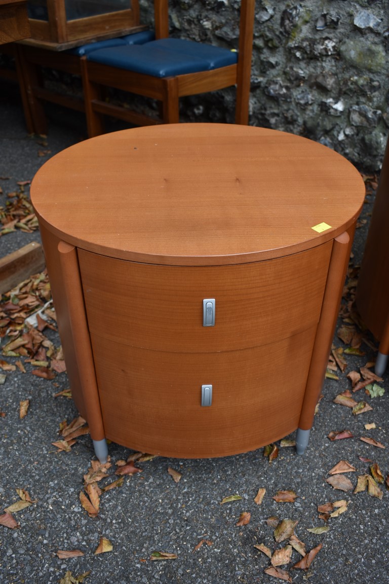 A contemporary cherrywood chest of four long drawers, 131 x 55.5cm; together with a pair of matching - Image 4 of 7